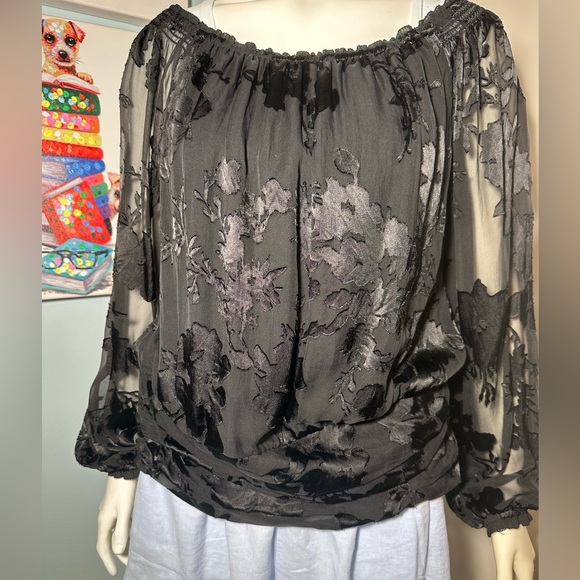 White House Black Market Burnout blouse - Picture 3 of 7
